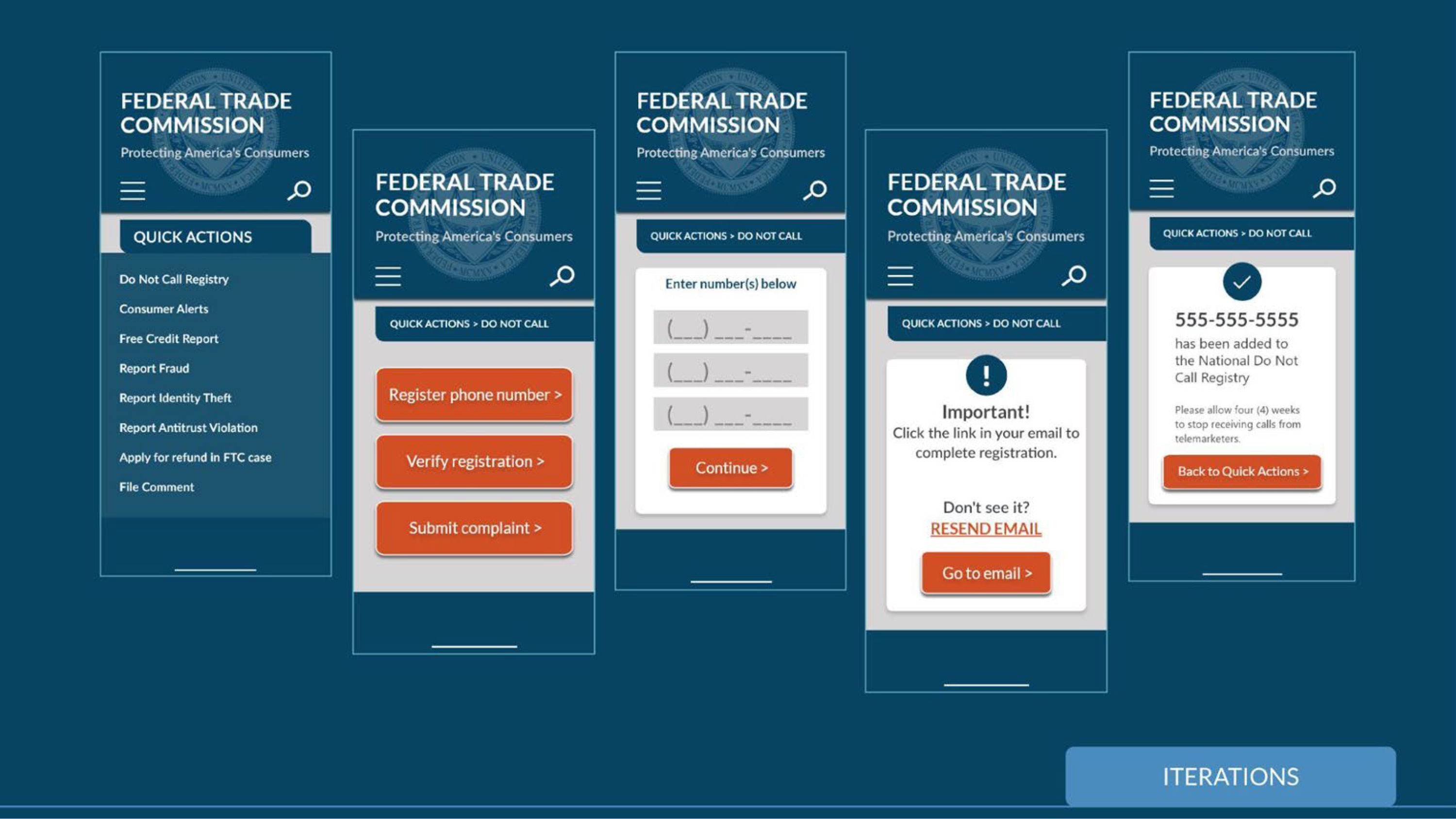 FTC mobile wireframes