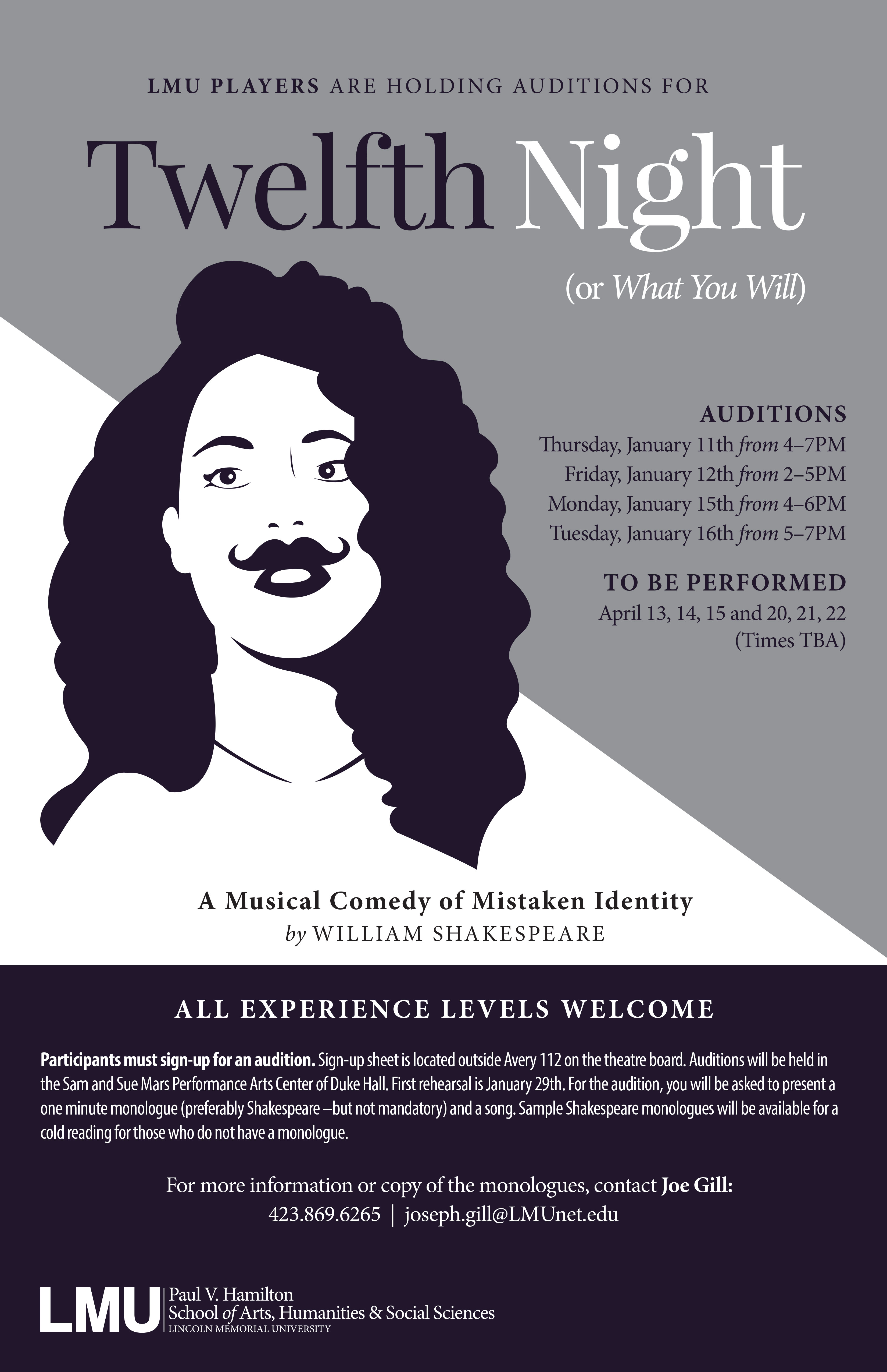 Twelfth Night auditions poster